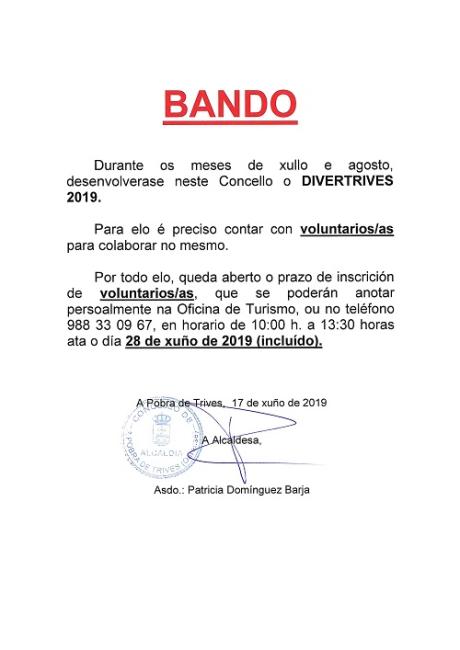 Inscrición de Voluntariado para o DIVERTRIVES 2019